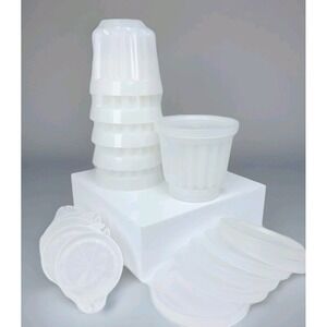 6~Tupperware Jell-ette Cups Jell-O Dessert Molds Cups Vintage Food Storage-EUC